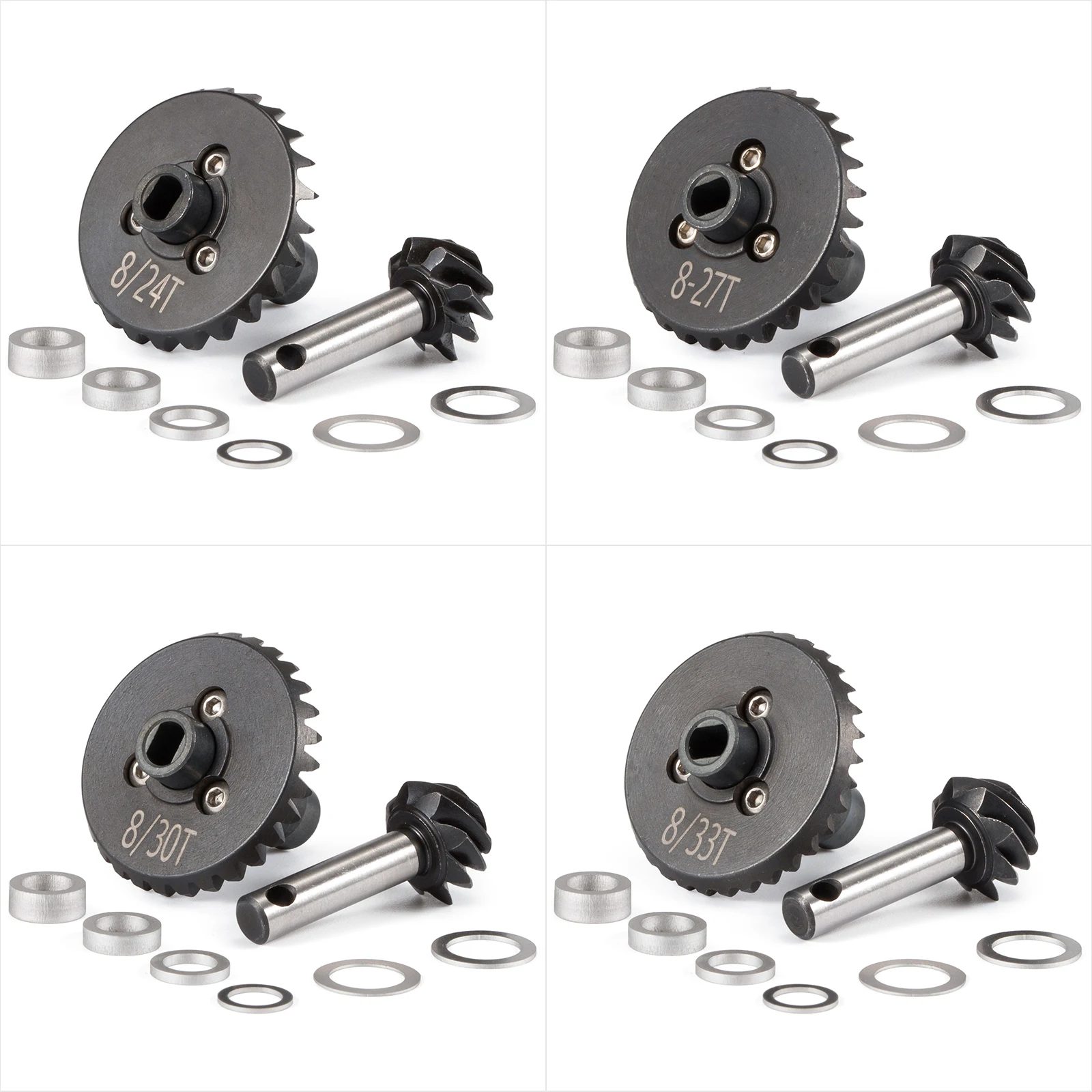 Overdrive Underdrive Helical Axle Gear Set 24-8T 27-8T 30-8T 33-8T for Axial SCX10 AR44 AR45 Capra Axle VS4-10 F9 Phoenix F10