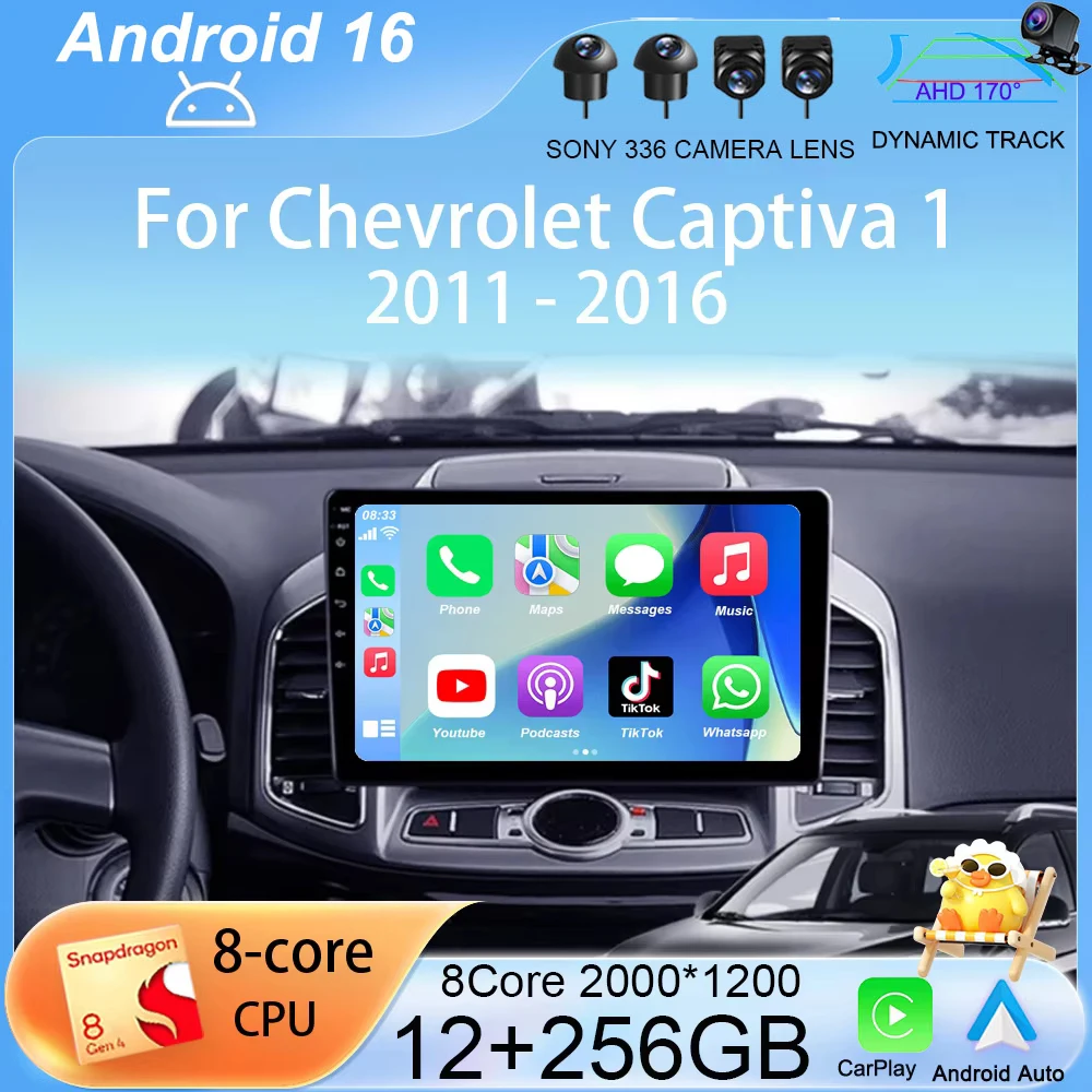 

Android 16 Carplay Auto Car Radio For Chevrolet Captiva 1 2011-2016 GPS Navigation Multimedia Video Player Stereo Head Unit DSP