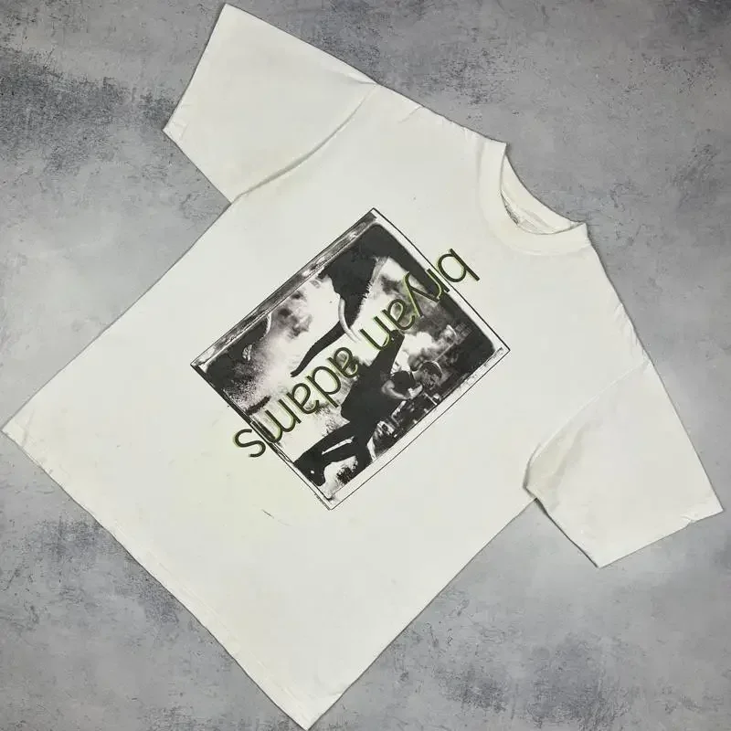 Vintage Bryan Adams Rock Band Tour Short Sleeve T Shirt White Size XL 1999 Rare