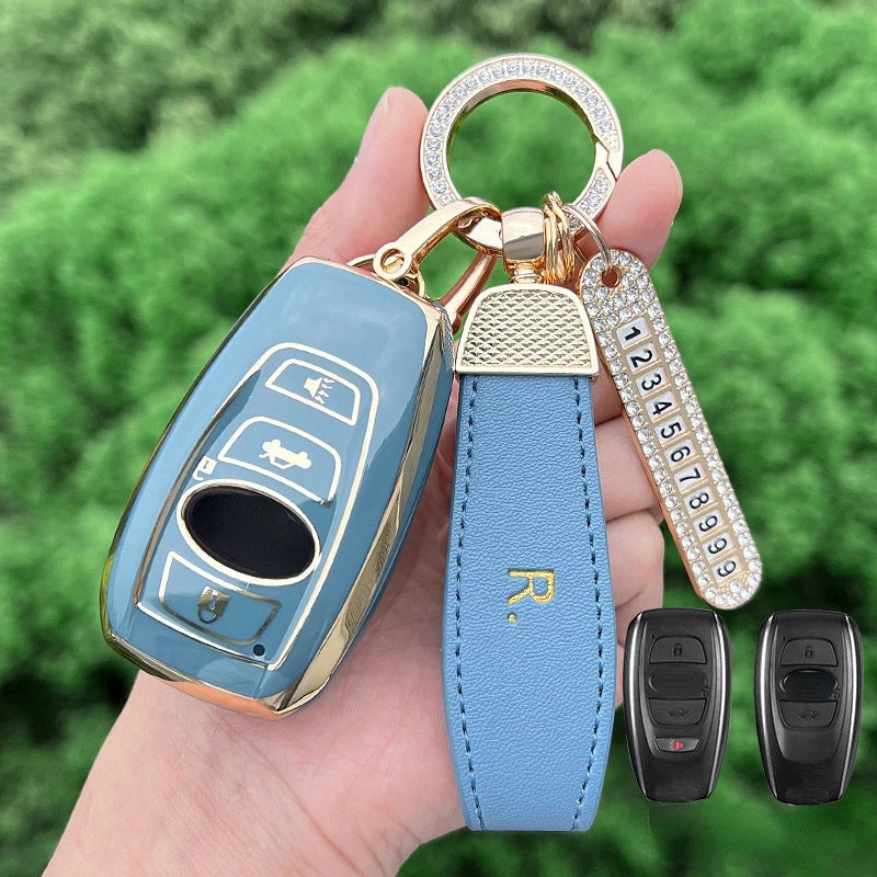 TPU Car Key Case Cover For Subaru BRZ XV Forester Legacy Outback Remote Protect Shell Holder Keychain Accessories Car Styling