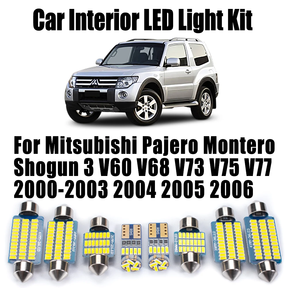 

17Pcs LED Interior Map Dome Light Kit For Mitsubishi Pajero Montero Shogun 3 V60 V68 V73 V75 V77 2000- 2006 Car Reading Bulbs