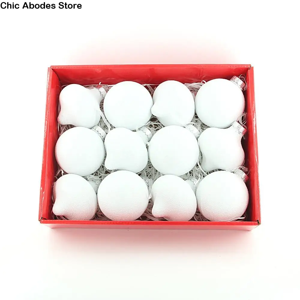 

12pcs Plastic Christmas Ball Colorful Shatterproof Christmas Spheres Pendant Waterproof Xmas Decorative Balls Holiday
