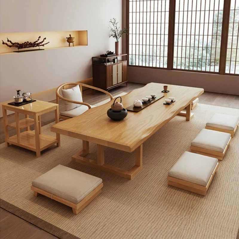 Solid Wood Japanese Coffee Tables Household Bay Window Homestay Low Sitting Tables Living Room Tatami Furniture Quemo JT40E