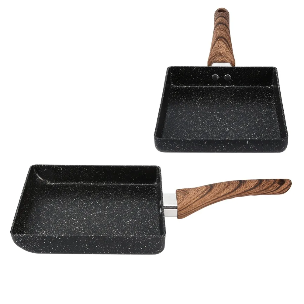 

Kitchen Tool Non-Stick Tamagoyaki Pan Rectangular Portable Omelet Pan Black Easy Clean Egg Roll Saucepan Home Supplies