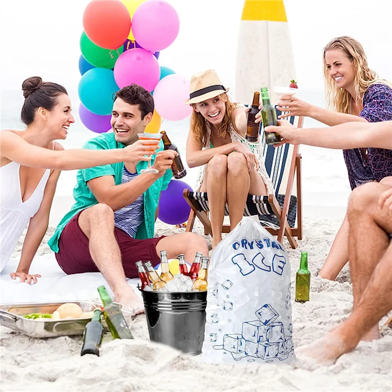 

ABHZ-мешки для льда 8 фунтов со шнурком, 100 мешков для льда для льдогенератора, мешки для льда с морозильной камерой