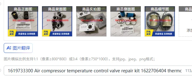 

1619733300 Air compressor temperature control valve repair kit 1622706404 thermostatic valve 40 degree valve core