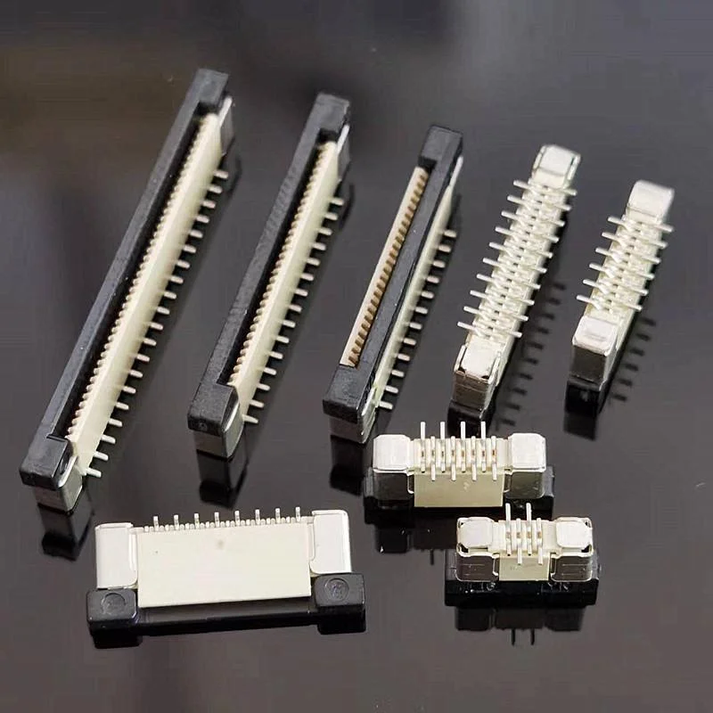 10 peças conector de soquete ffc/fpc de passo 0.5mm, travamento de passo de 0.5mm, pinos escalonados smd verticais 4p 6p/8p ~ 50p 60p