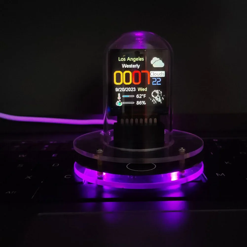 Nixie Tube Clock WIFI Stacja pogodowa Zegar automatycznie aktualizacja Cyfrowa dekoracja stołu Animacje Album elektroniczny