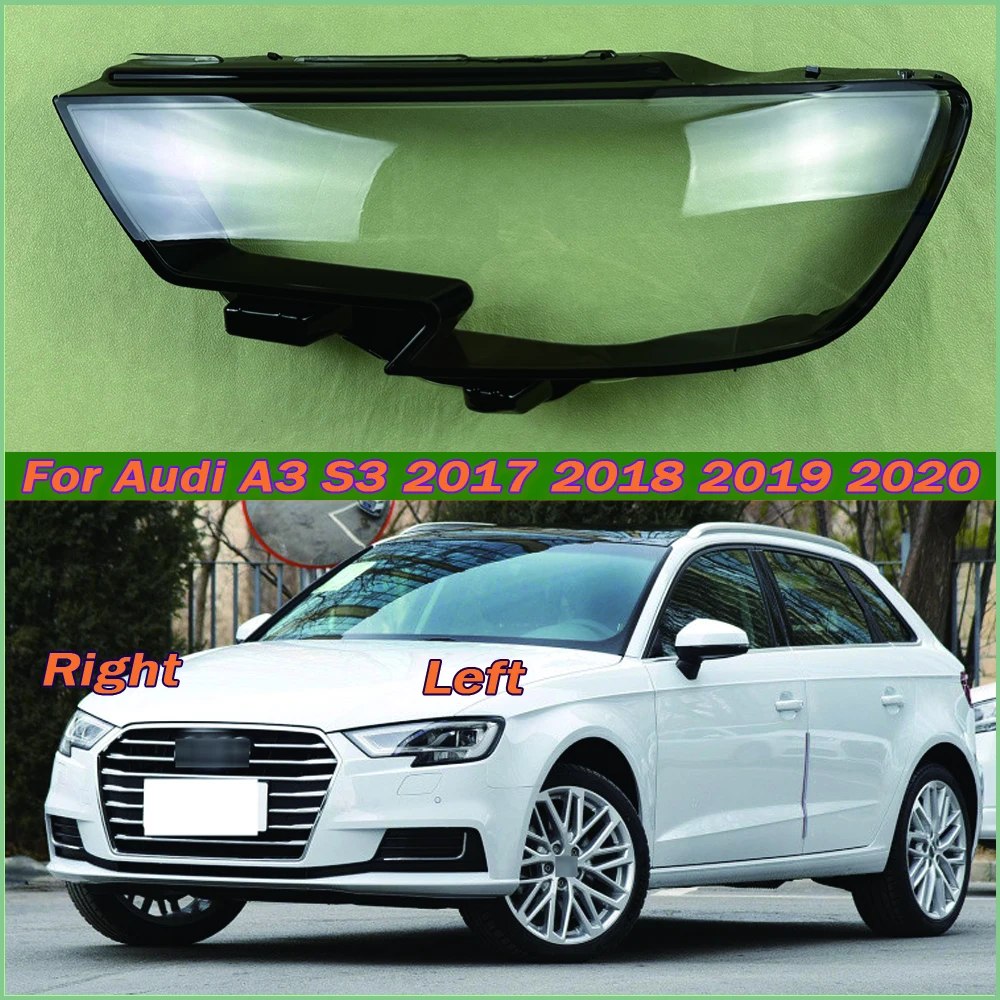 Auto Headlamp Lampshade Lampcover Head Lamp light glass Lens Shell For Audi A3 S3 2017 2018 2019 2020 Car Front Headlight Cover