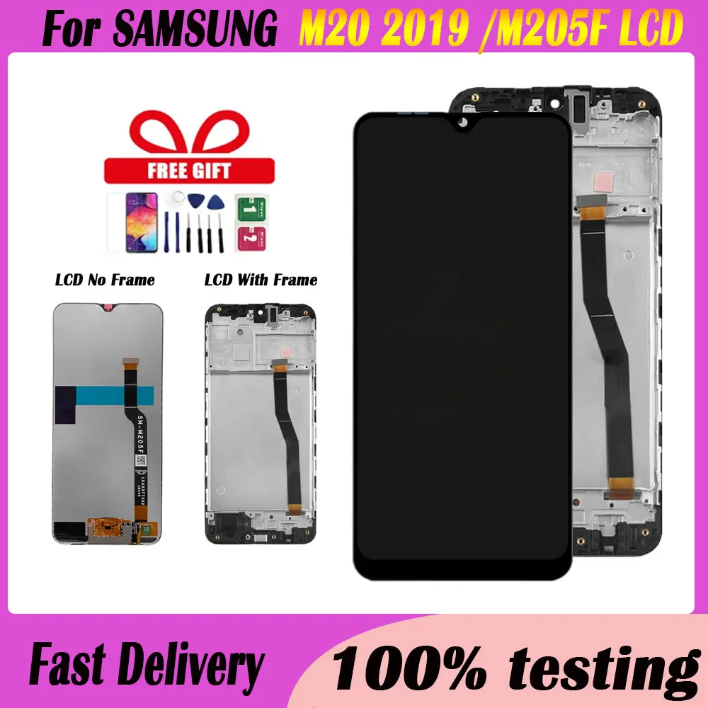 

1 PCS For SAMSUNG M20 2019 SM-M205 M205F Display Touch Screen Digitizer Assembly replacement For SAMSUNG M20 LCD