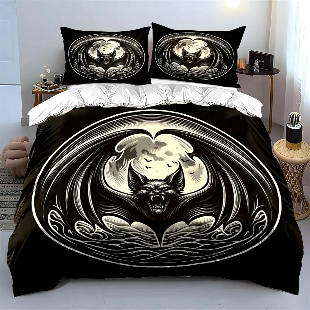 Gothic Bat Design Home Set Multiple sizes kid's and adults' bedroom Exquisite 3PC bedding set, gift