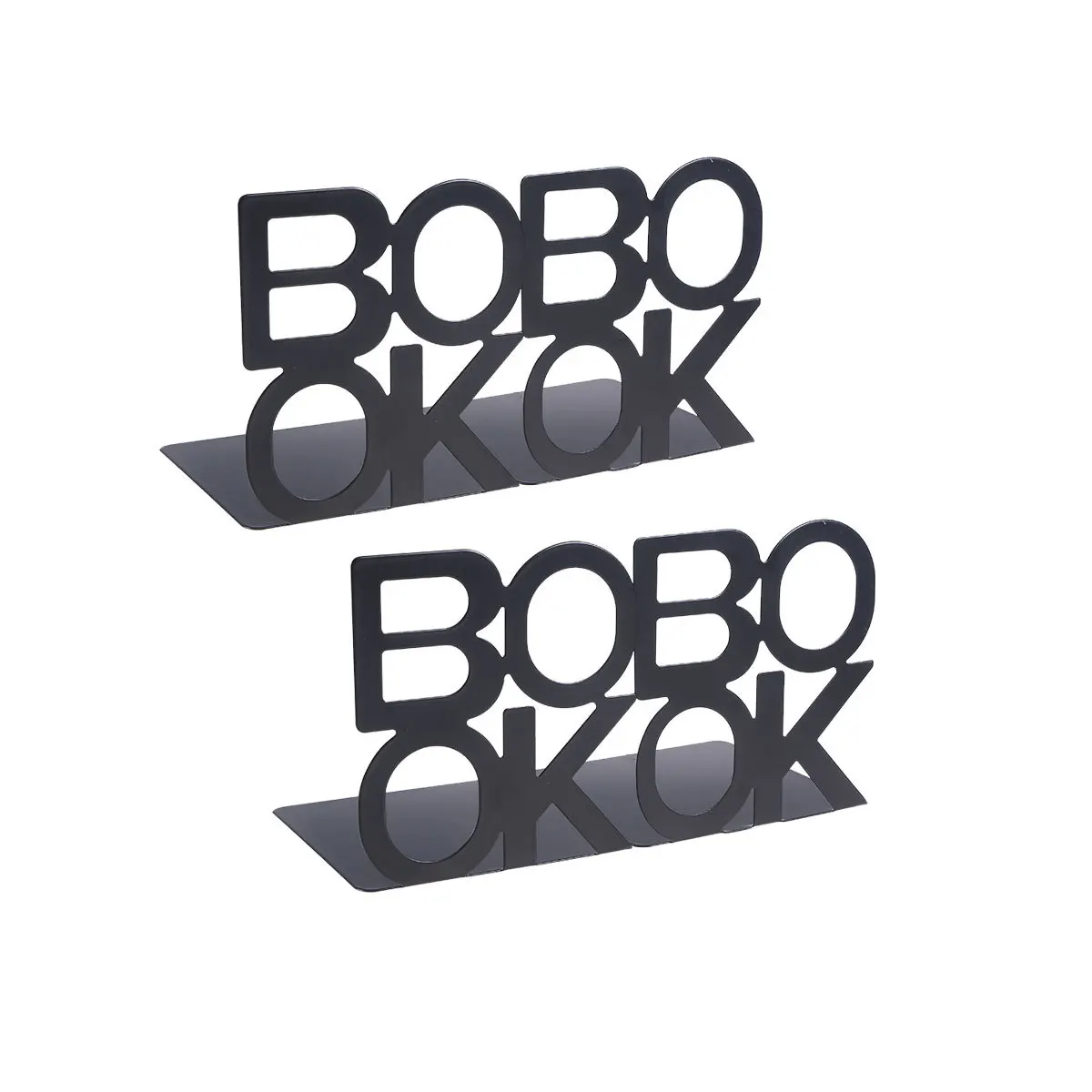 2pcs Metal Bookends 140Mm Black Solid Bookends For Shelves Nonskid Book Stoppers Supports Office Home Library Use