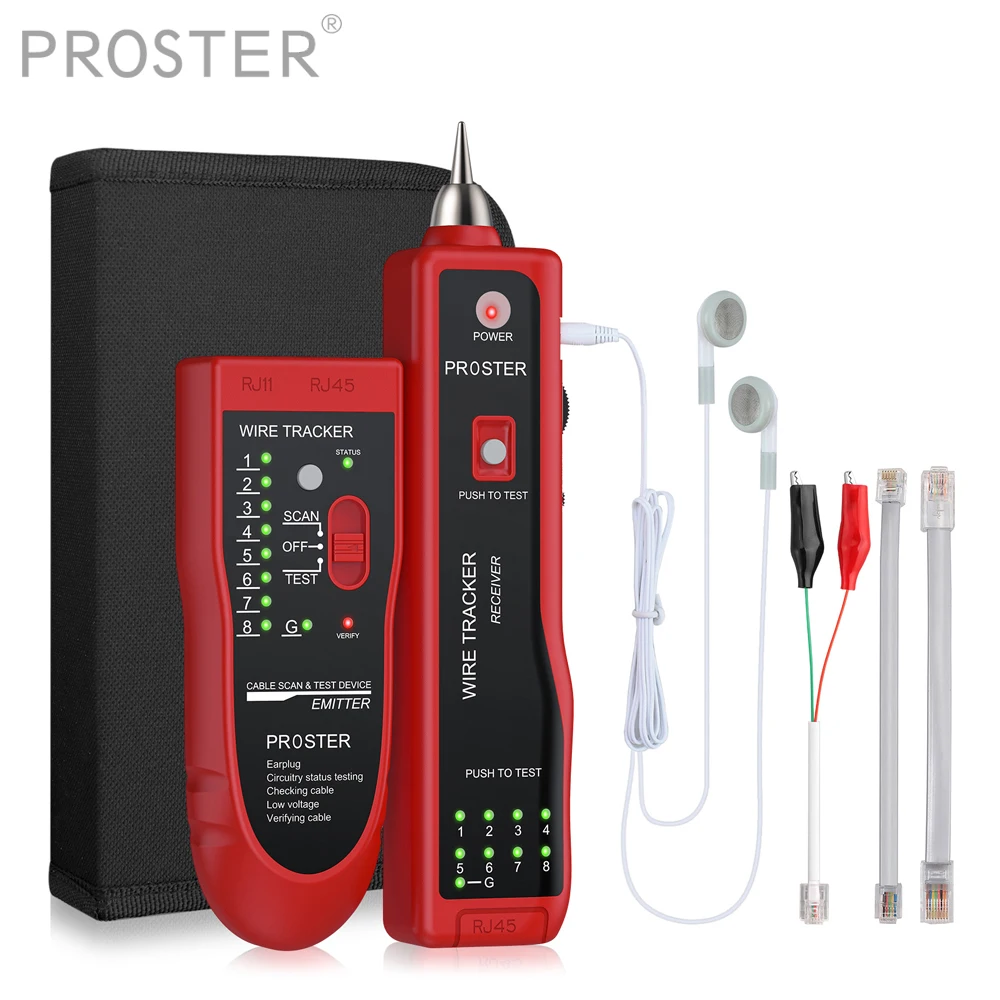 Proster Wire Tracker Telephone Phone Network Cable Tester Line Finder RJ Tracker Toner Tracer  RJ45 RJ11