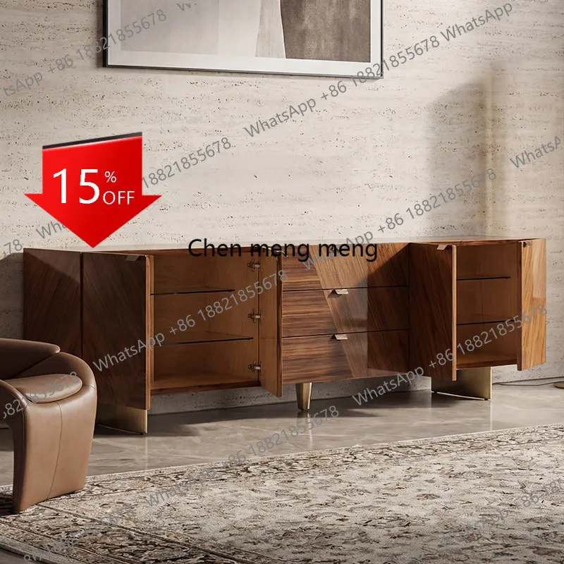 M78 Italian light luxury TV cabinet, high-end living room lacquered floor cabinet, large flat floor TV cabinet