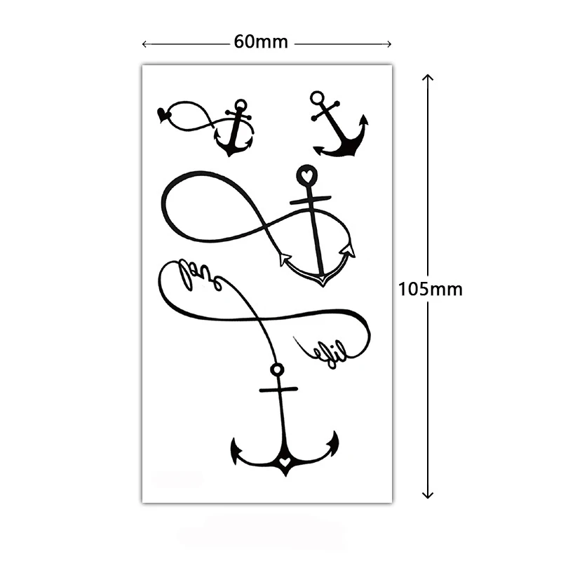 Tattoo Stickers Eight Pattern Arrow Anchor Love Heart Fake Tatto for Women Men Waterproof Temporary Party Hand Arm Body Art