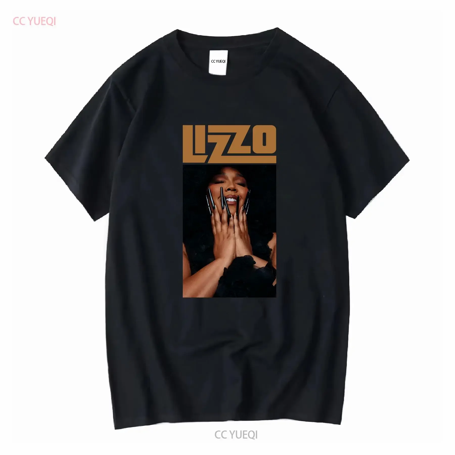 Lizzo Black T Shirt XL Cotton Blend vintage Washed Stretched Versatile designer clothes Soft homme graphic Breathable Stylish