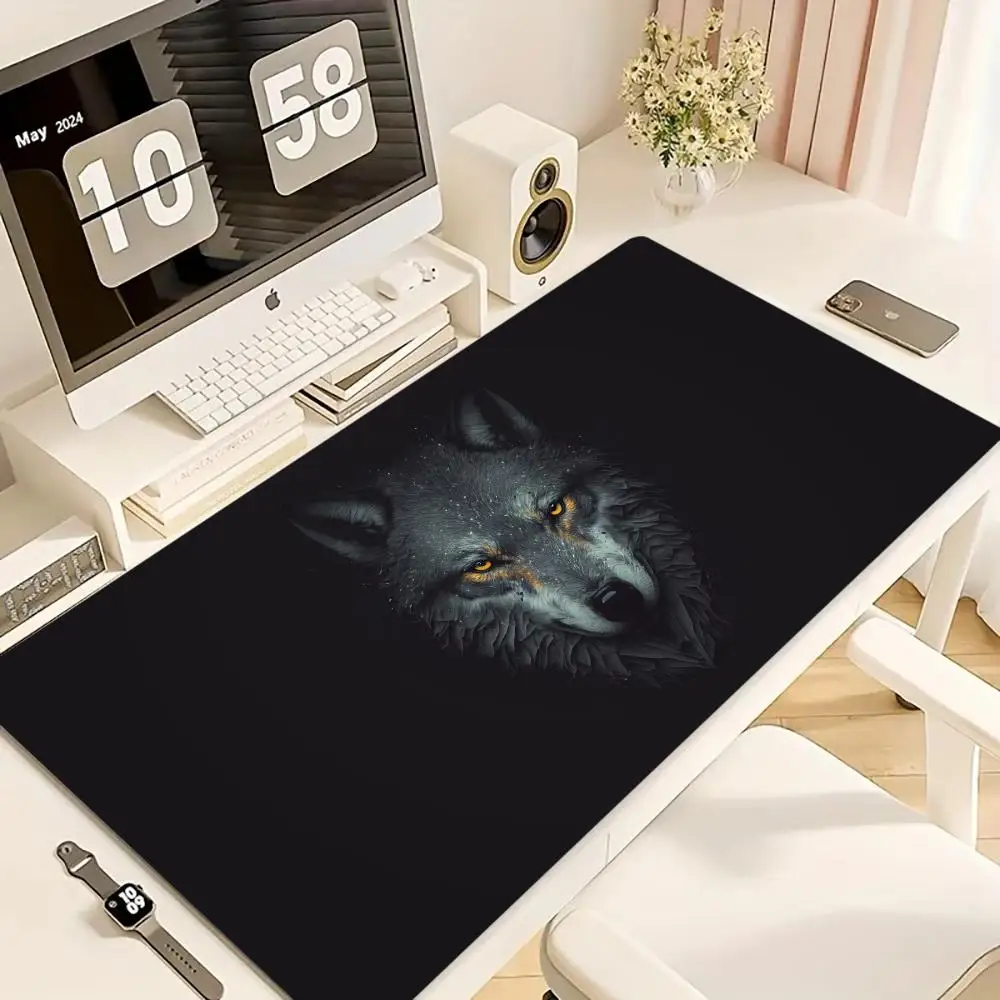 

Красивый коврик для мыши с волком, большие компьютерные аксессуары, коврики для офисного игрового стола, резиновые противоскользящие коврики для игровой клавиатуры, коврики для мыши, настольные коврики