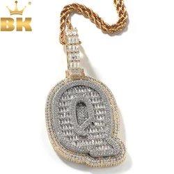 TBTK-collar de circonia cúbica AAAAA de dos tonos, A-Z de letra inicial, Micro pavimentado, joyería de hip hop