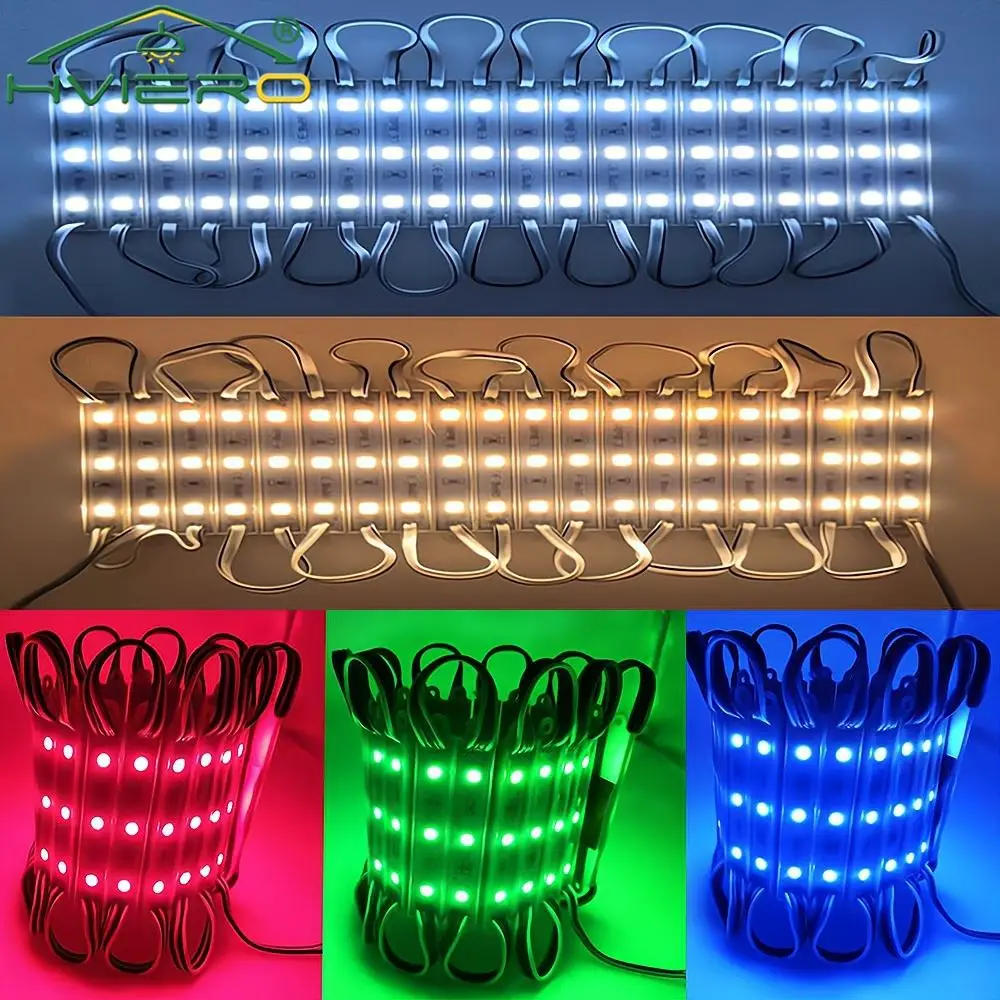 5050 Patch 3LED light Module Waterproof IP65 DC 12V White Warm RGB Logo Super Backlight Lighting Decoration Advertising Box Sign