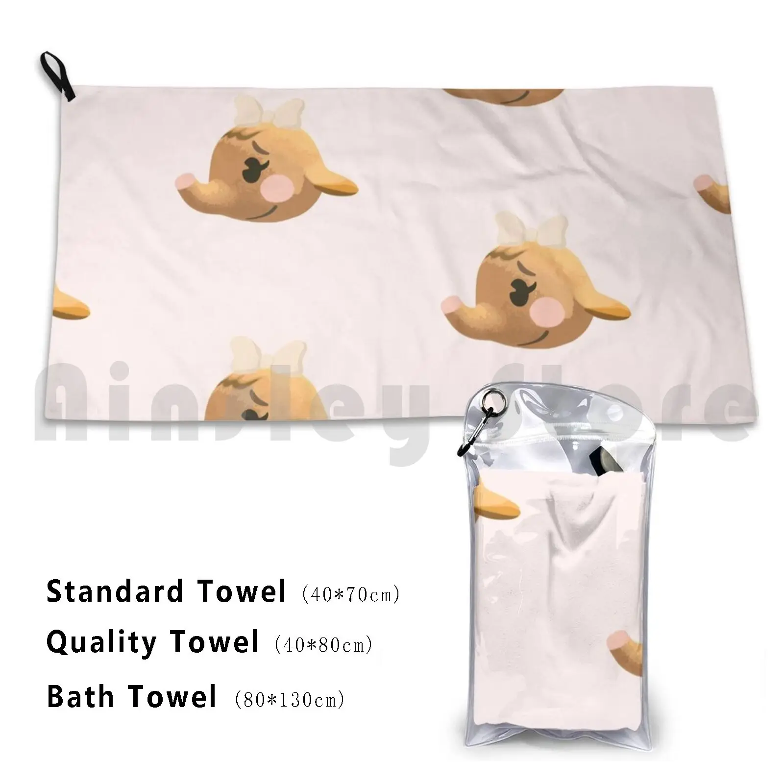 Ellie Bath Towel Beach Cushion Acnh Animal Acnh Acnh Animal New Horizons