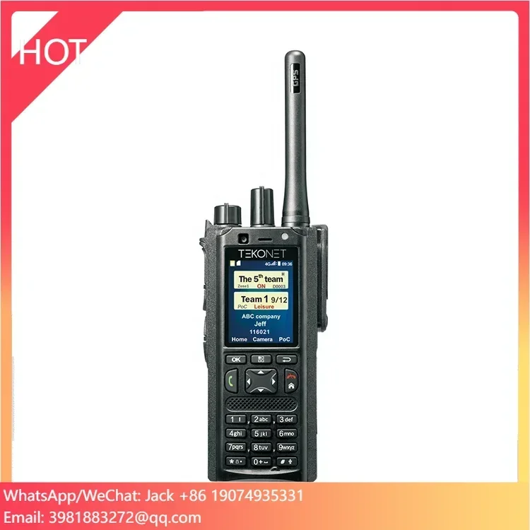 TEKONET New Arrival FR320 Dual Mode Portable 4G LTE POC DMR UHF Radio  Talkie Walkie with Realptt Zello Sim Card Walkie Talkie