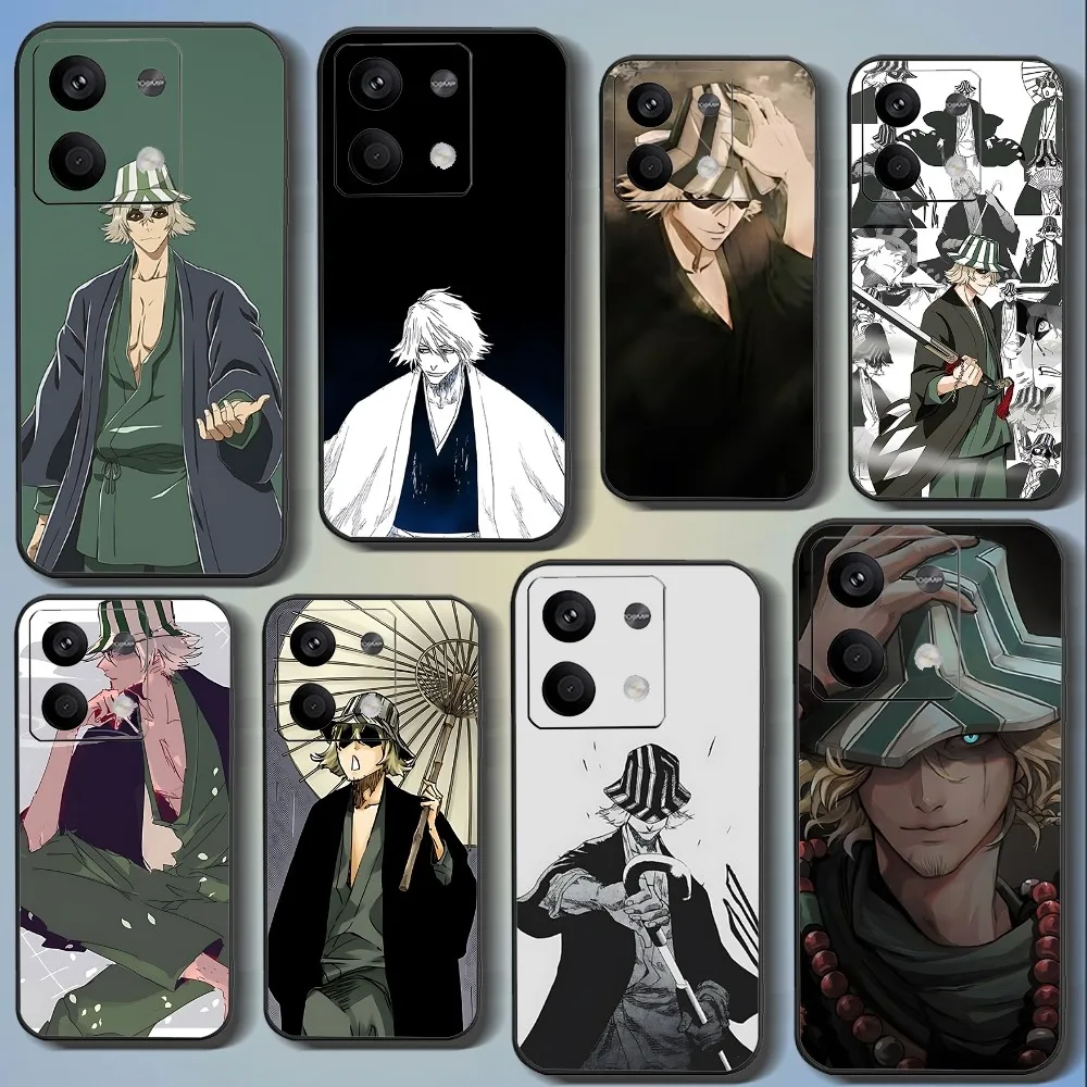 B-BLEACH Kisuke Urahara Phone Case For Xiaomi 11 Redmi Note 11 5G 8T 9A 9 10T Note8Pro Note9 12SUltra Black Case