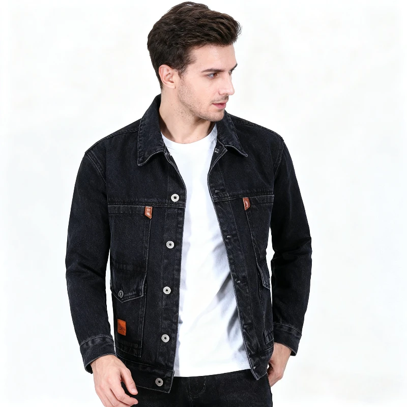 

Мужская рабочая одежда, джинсовый тюнер, весна-осень-зима, большой размер, модный брендовый молодежный универсальный тюнер, длинный декор на пуговицах све