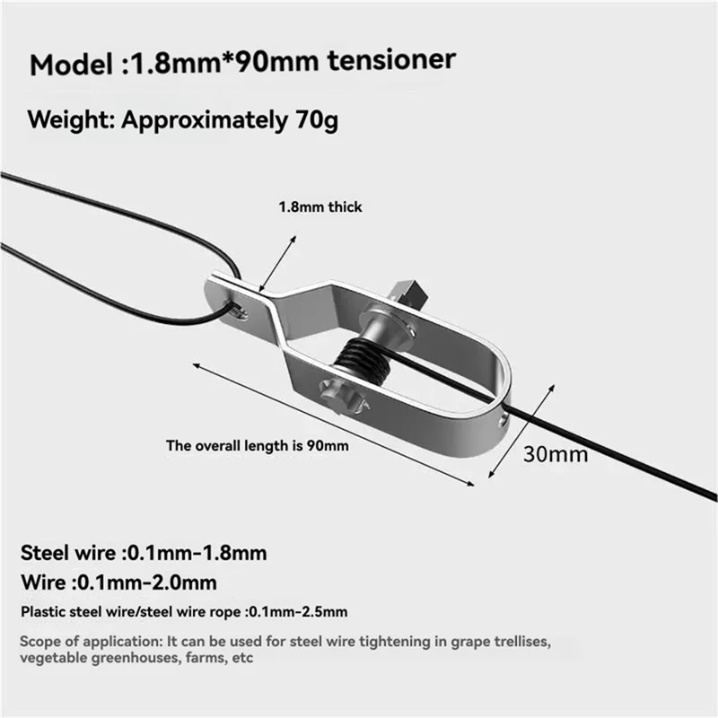 

A91P 10 Pcs Electric Fence Tightener Barrier Fence Metal Cable Strainer Tool Wire Rope Tension Tensioner Heavy Duty Tightener