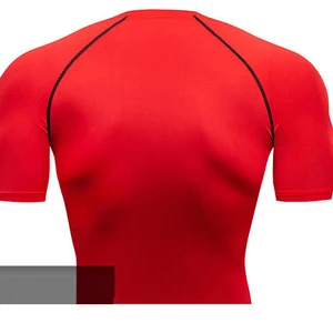 Komprimierung Männer Fitness Kurzarm T-Shirt, Laufen T-Shirt, Training, Jogging-Hemd, Sportswear-Fitnessstudio, schnelles Trocknen 8 Hauptverkaufs -Bulk -Shirt - №3