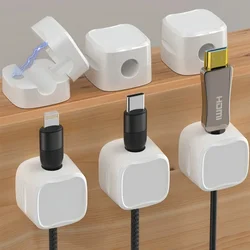 10pc Portable Magnetic Cable Clips Cables Smooth Adjustable Cord Holder Under Desk Cable Management Wire Keeper Organizer Holder