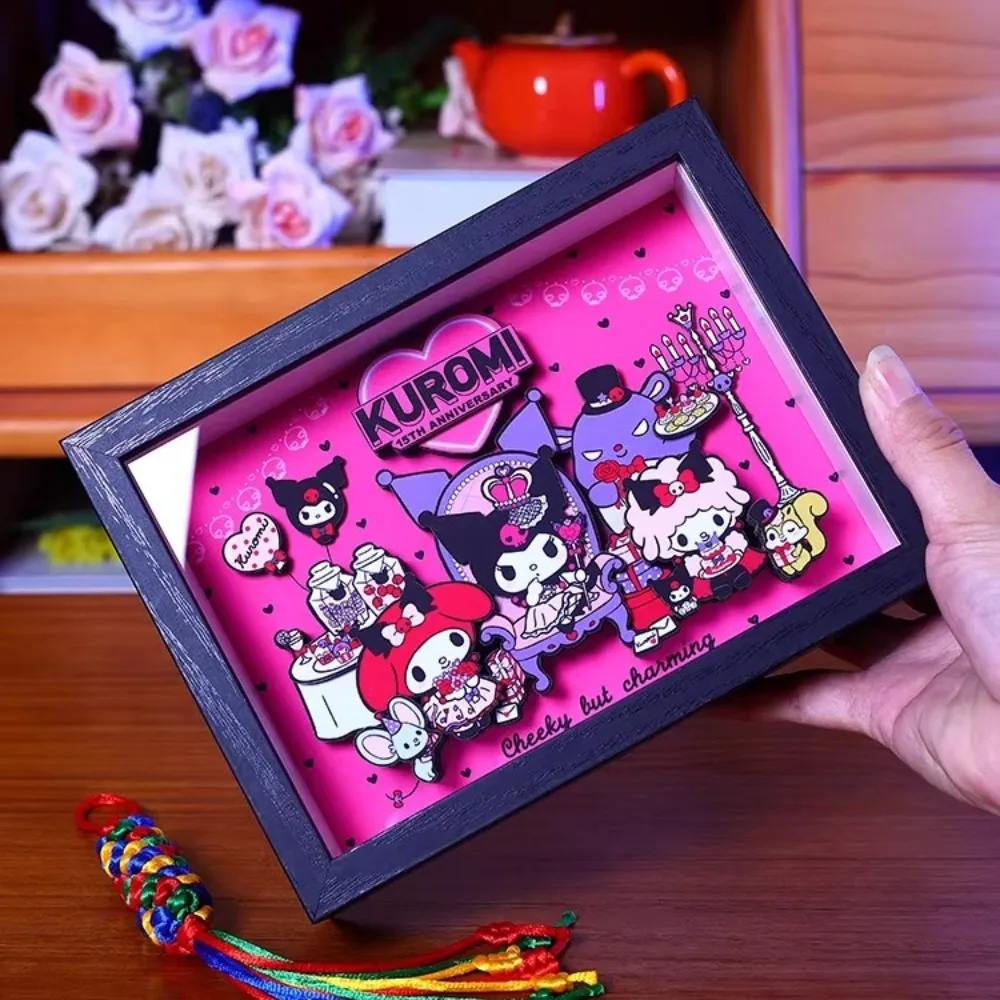 سانريو الأسرة صورة كورومي القرفة ثلاثية الأبعاد مجسمة اللوحة أنيمي الكرتون الطرفية زينة زخرفية هدية عيد ميلاد