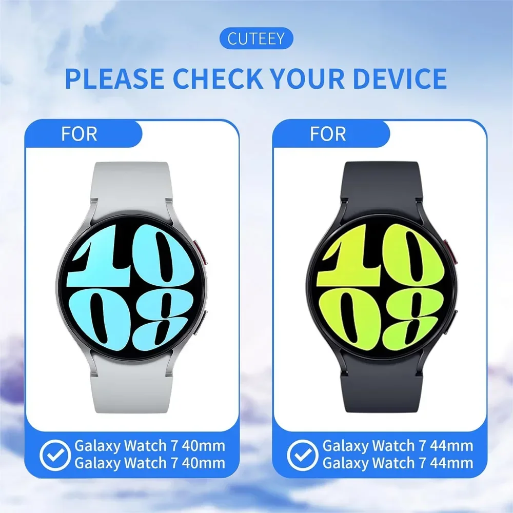 Glass+Case for Samsung Galaxy Watch 7 Waterproof PC Galaxy Watch 6 5 4 40mm 44mm Cover Galaxy Watch FE Cover+Screen Protector