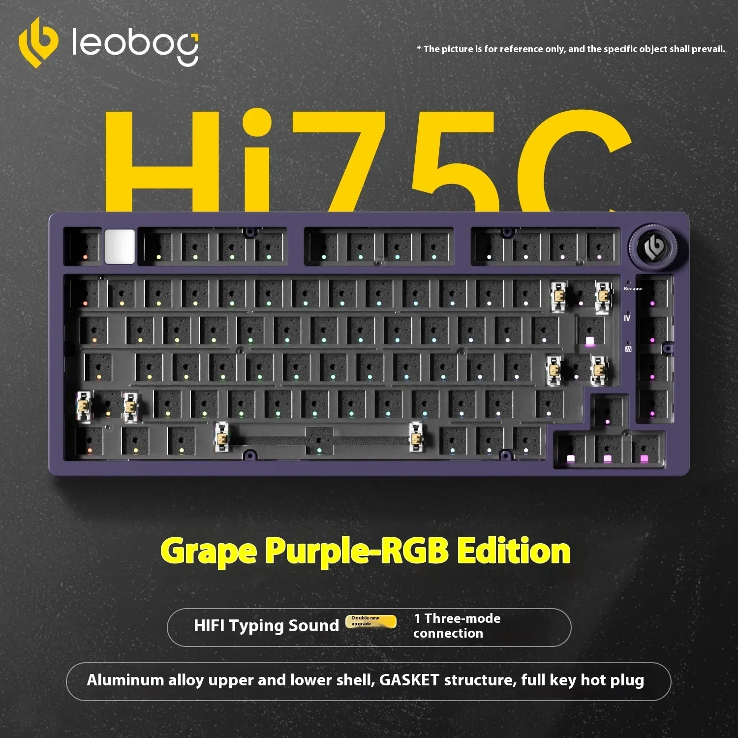 LEOBOG Hi75C mechanisch toetsenbord 3 modus / bedrade kit Hot Swap met knop RGB aluminium pakking Hi75C toetsenbordkit PC aangepast cadeau