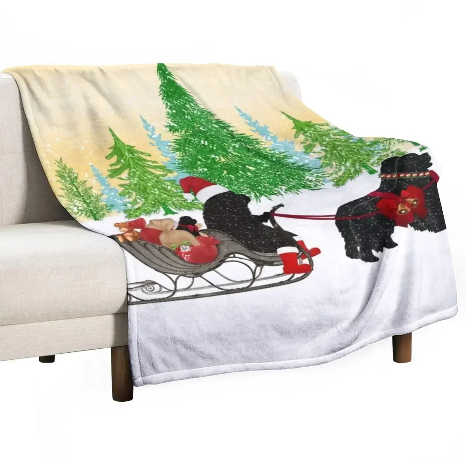 Newfoundland Dog Christmas! Throw Blanket Decorative Throw Plaid Luxury Blankets For Bed Blankets