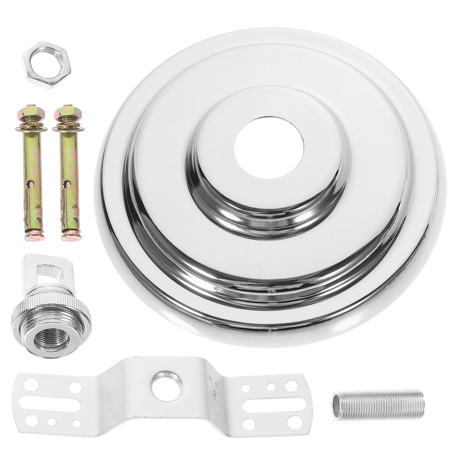 

Heavy Duty Chandelier Hook Round Ceiling Plate Cover Pendant Light Chrome Mounting Bracket Accessories LED Bulb Tube Lighting