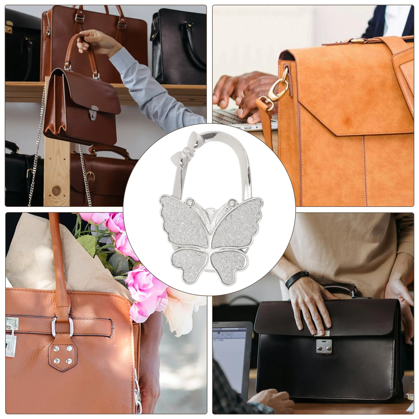 

Bag Hook Purse Hanging Portable Plastic Holder Foldable Matte White Desk Accessory Storage Hanger For Women Bags Luggage