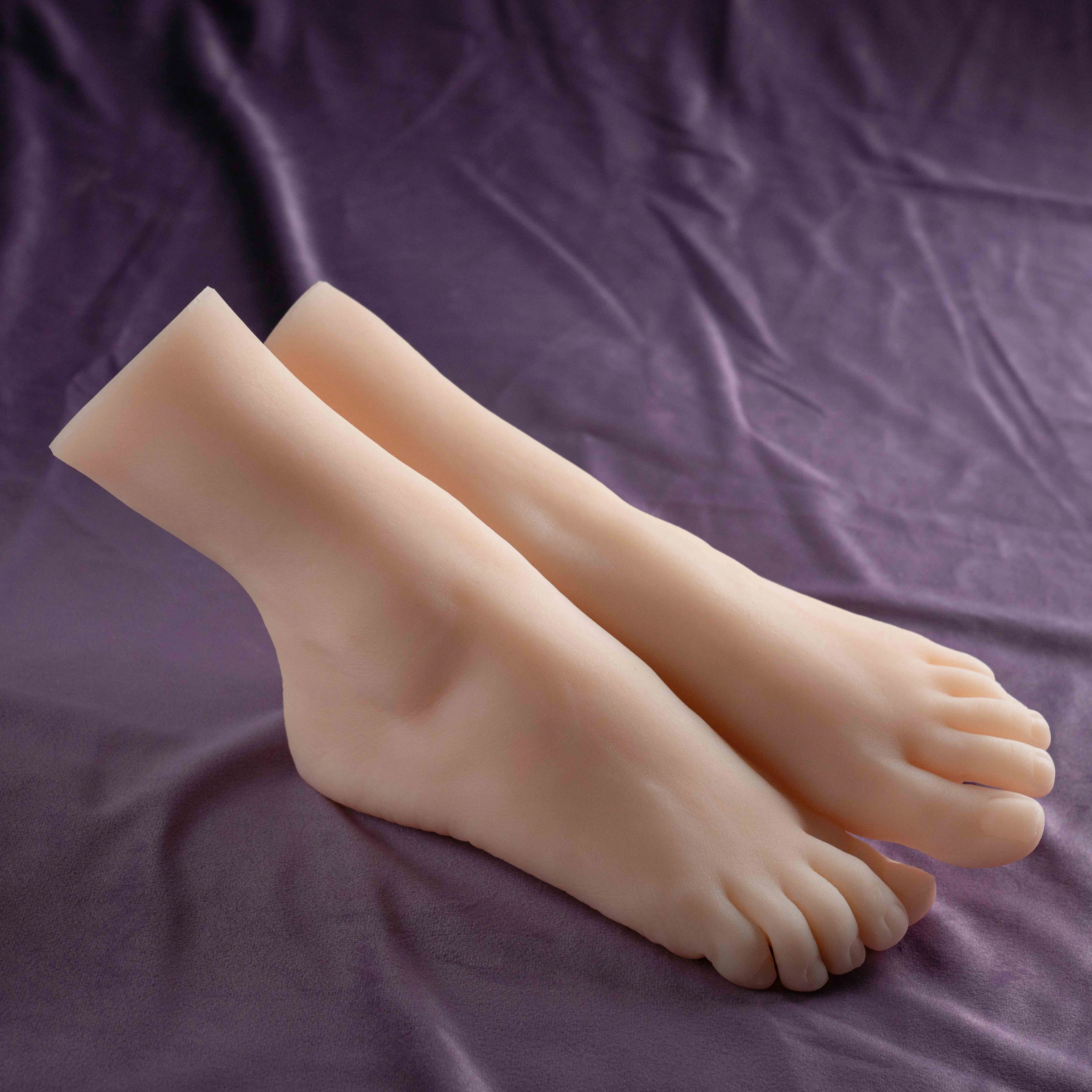 

Fake Nail Foot Model Stockings Mannequin Rubber Plastic Art Female Silicone Lifelike Feet Massage Practice TPE ZISHINE 3600