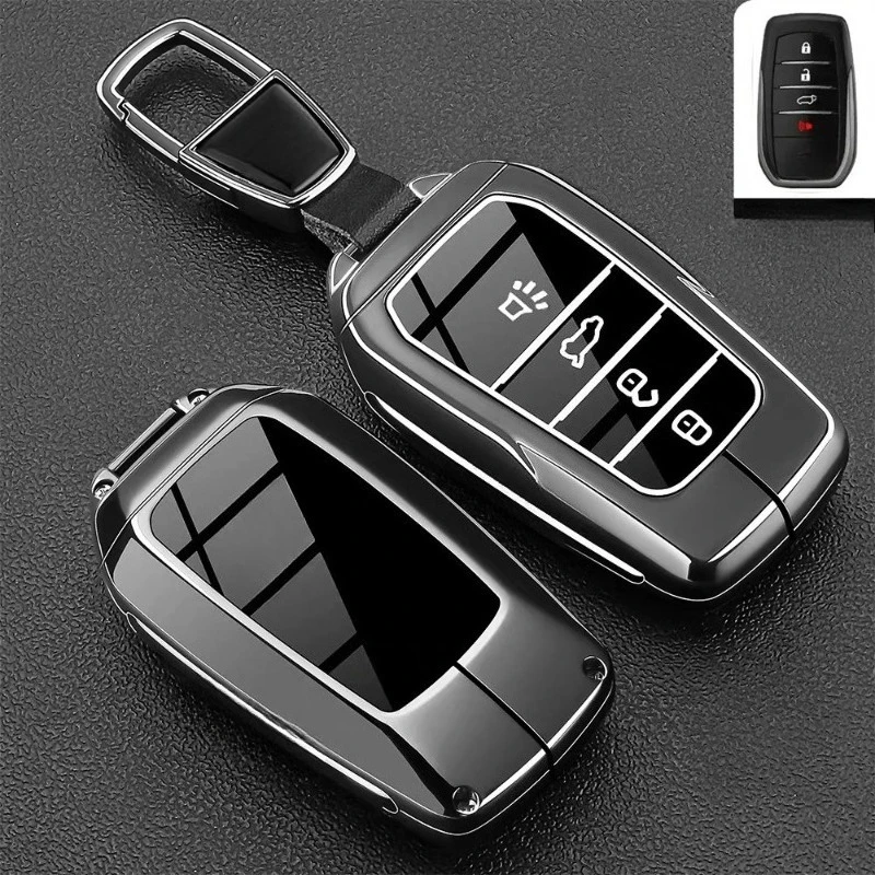 Premium Zinc Alloy Key Cover Case for Toyota Avalon / Camry / Corolla / Levin (2024) - Protective Key Fob Shell Keychain