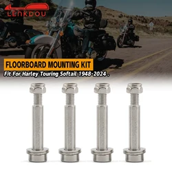 Motorcycle Silver Floorboard Mounting Kit For Harley Touring Road King Electra Street Glide Softail Fat Boy Low Rider 1948-2024