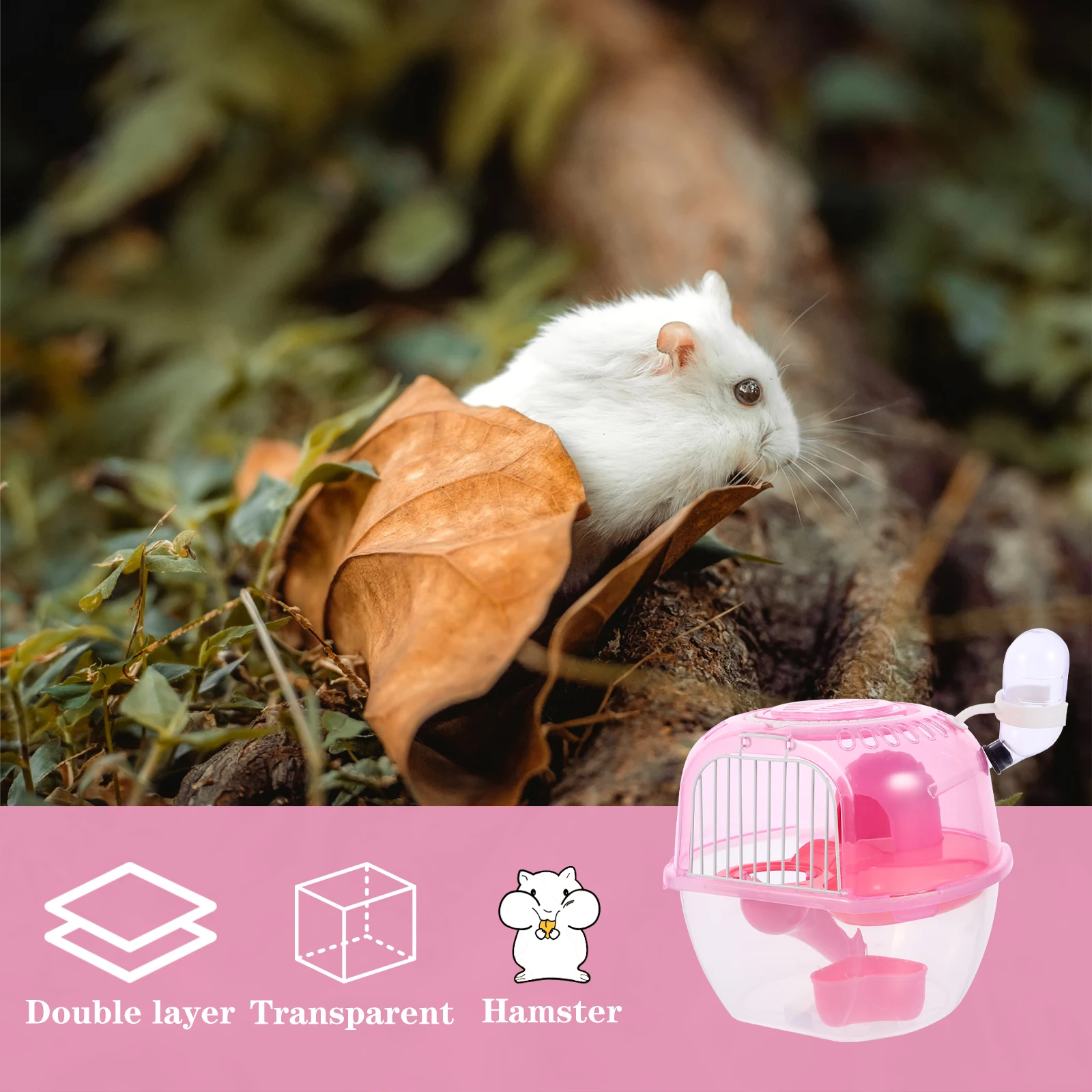 

Double Layer Cage Lightweight Portable Small Pet Carrier For Hamster Rat Squirrel Guinea Pig Hedgehog Chinchilla Mice