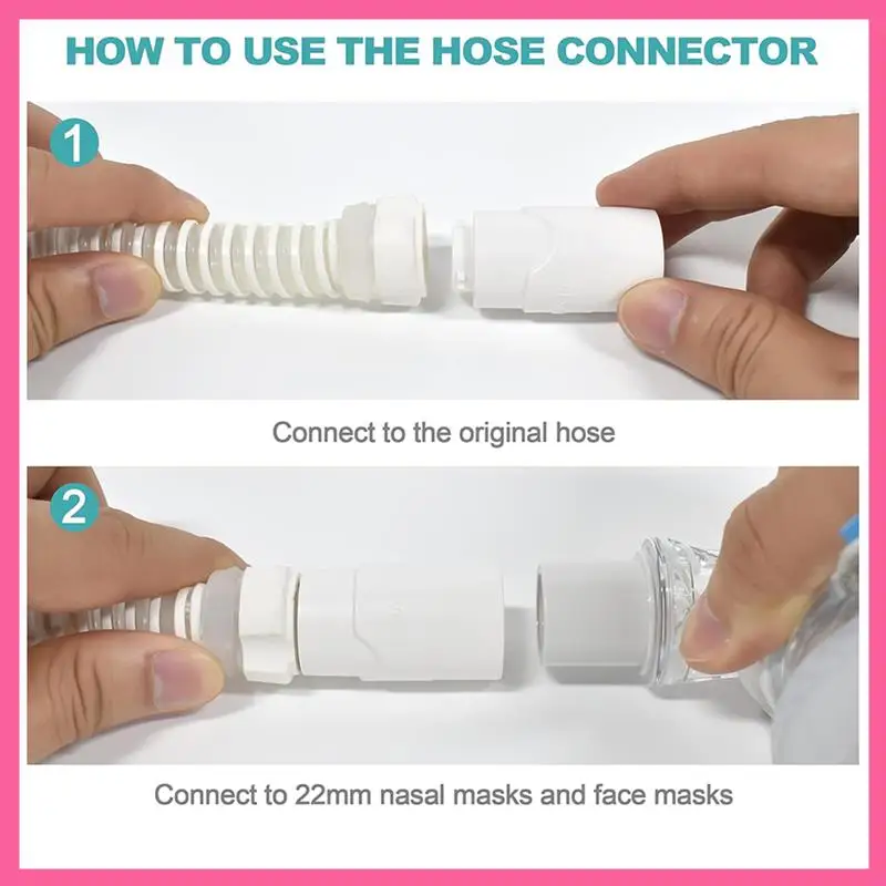 

Адаптер для шланга ABNM 2X, совместимый с адаптером для шланга Airmini, адаптером для путешествий трубки, подключите любой диаметр маски диаметром 22 мм