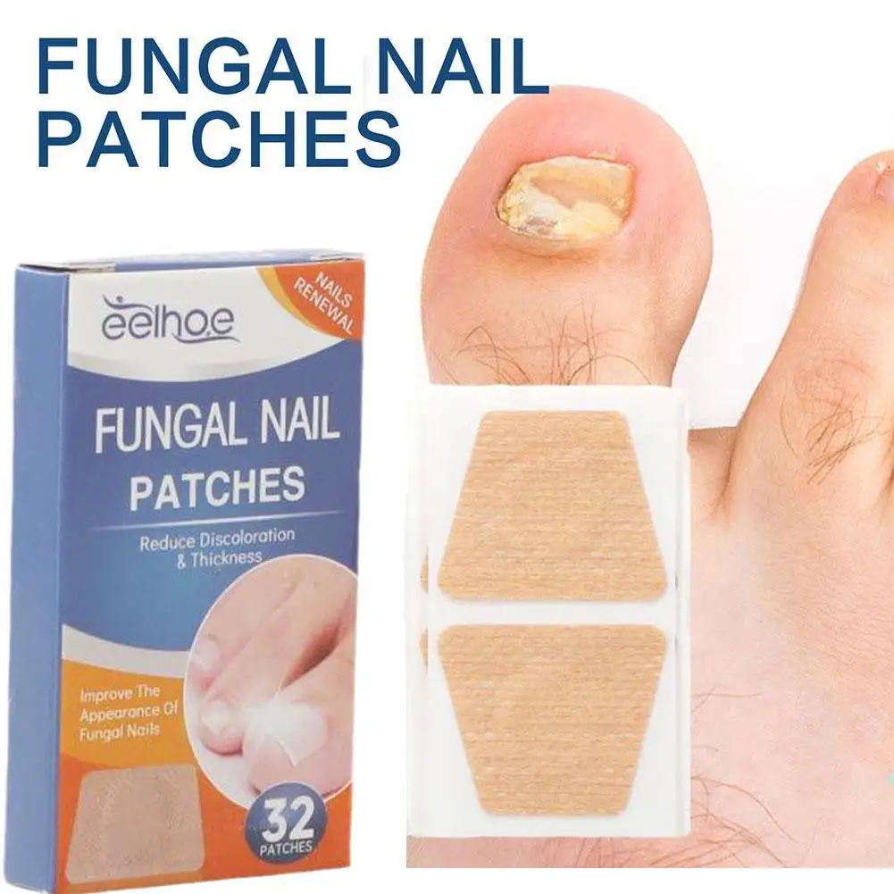 

32PCS Foot Nail Repair Patch Grey Fungal Nail Thicken Soft Paronychia Infection Hand Nail Correction Sticker Ingrown Toenail