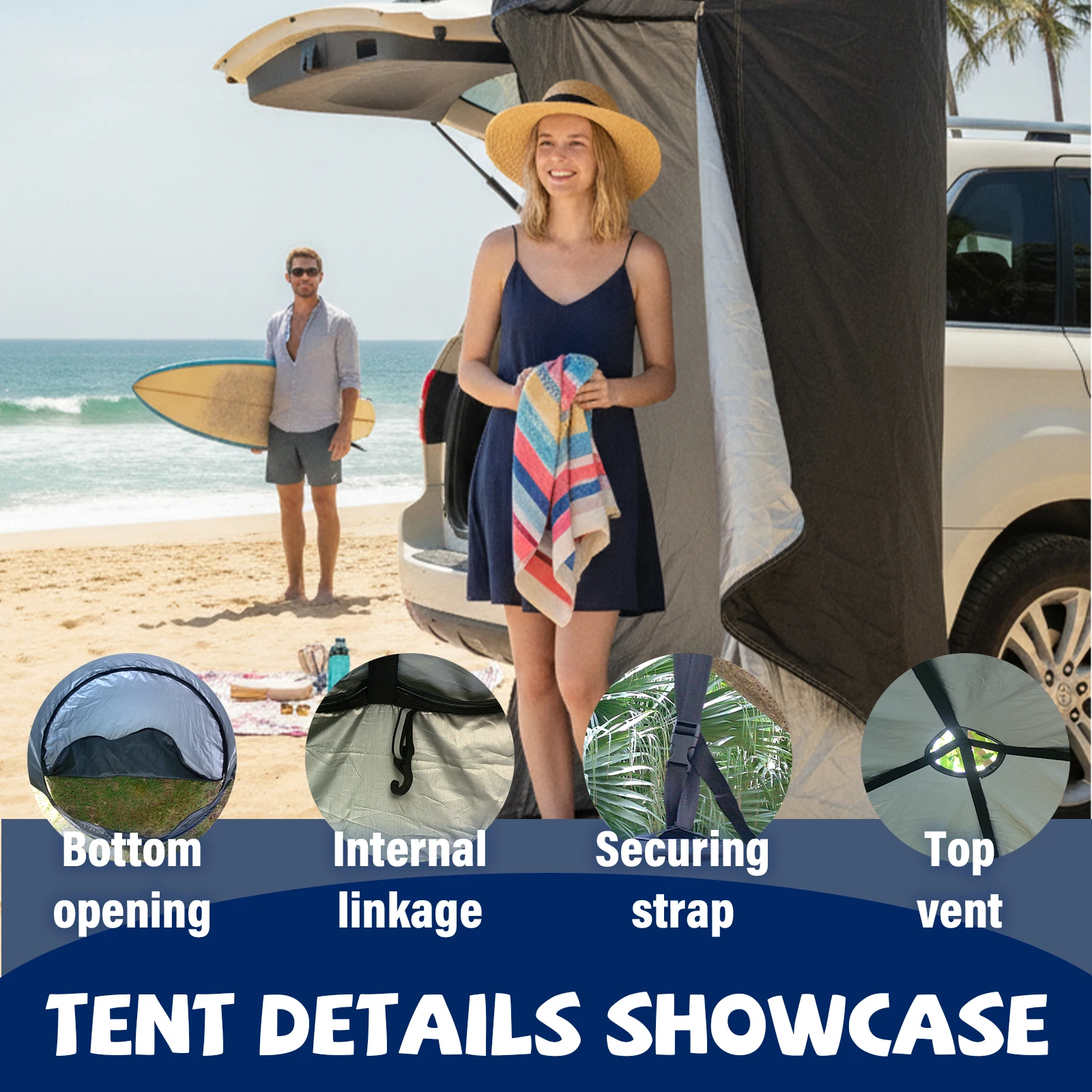 Picture 7: Portable Pop-Up Privacy Tent Outdoor Shower Tent Foldable with Storage Bag Easy Setup for Beach Camping - Ideal for Outdoor Use