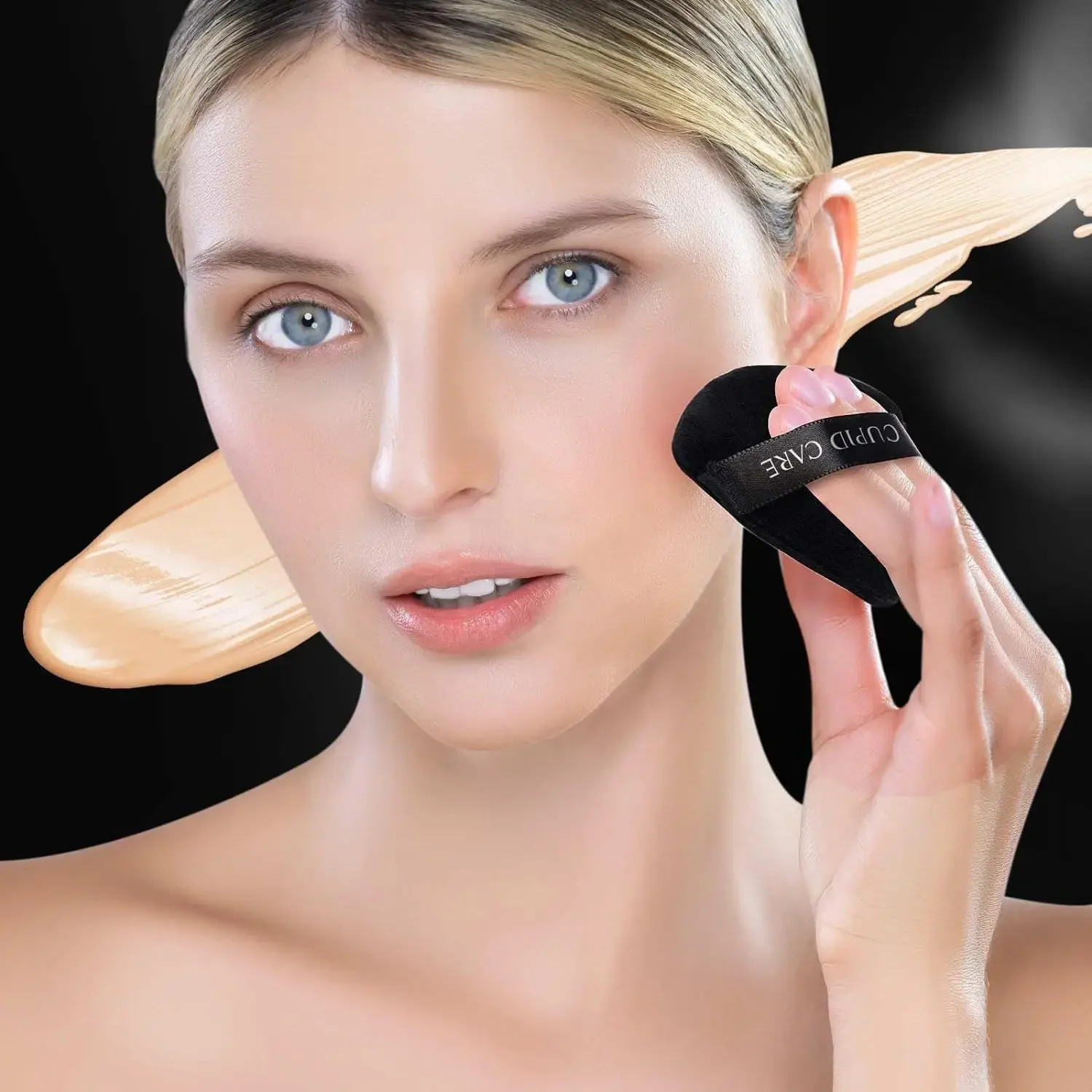 Soffio per cipria triangolare Soffio per cipria fissante per cipria Soffio per trucco in velluto per polveri sfuse Strumento per trucco di bellezza delicato sulla pelle