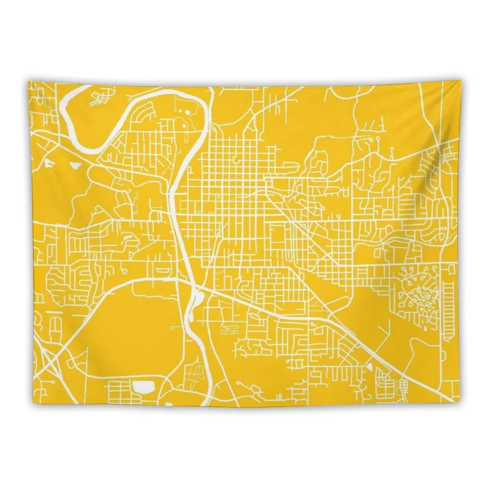 Iowa City Map - Yellow Tapestry Bedrooms Decorations Kawaii Room Decor Nordic Home Decor Tapestry