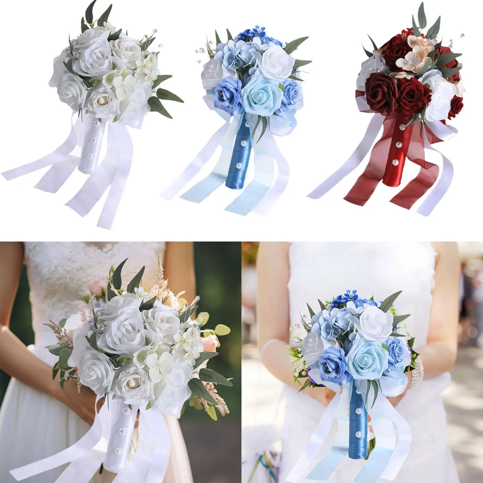 

Свадебный букет невесты, искусственные цветы, универсальный деревенский букет цветов для дома, уличные украшения