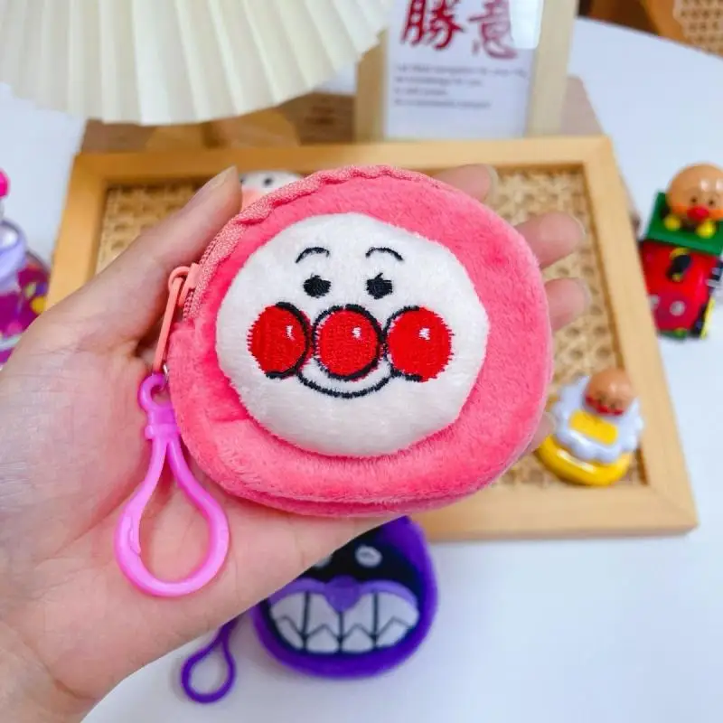 Anime Cartoon Anpanman Coin Purse Wallet Storage Kawaii Baikinman Plush Dolls Pendant Birthday Gift for Children and Students