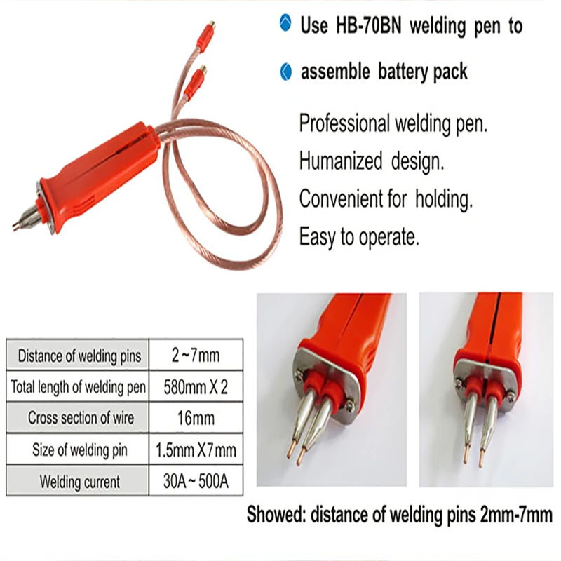 HB-70B Spot Welding Pen Lithium Batteries Pack Weld Profession Welding Pen For 709A 709Ad High Power Series Battery Spot Welder