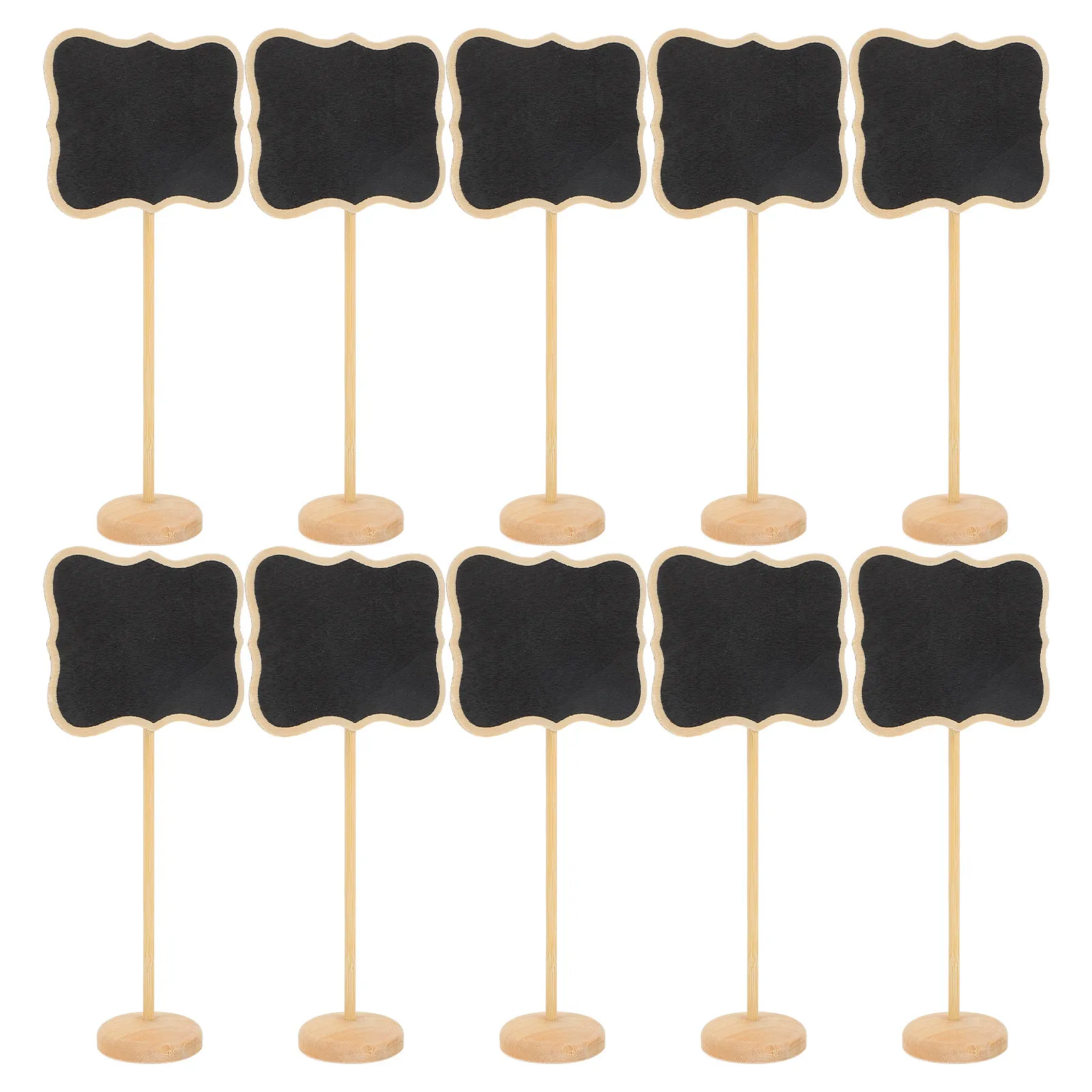 

10Pcs Small Blackboard Sign Wooden Message Board Smooth Surface Erasable Reusable Chalkboard Sign with Stand for Home Office