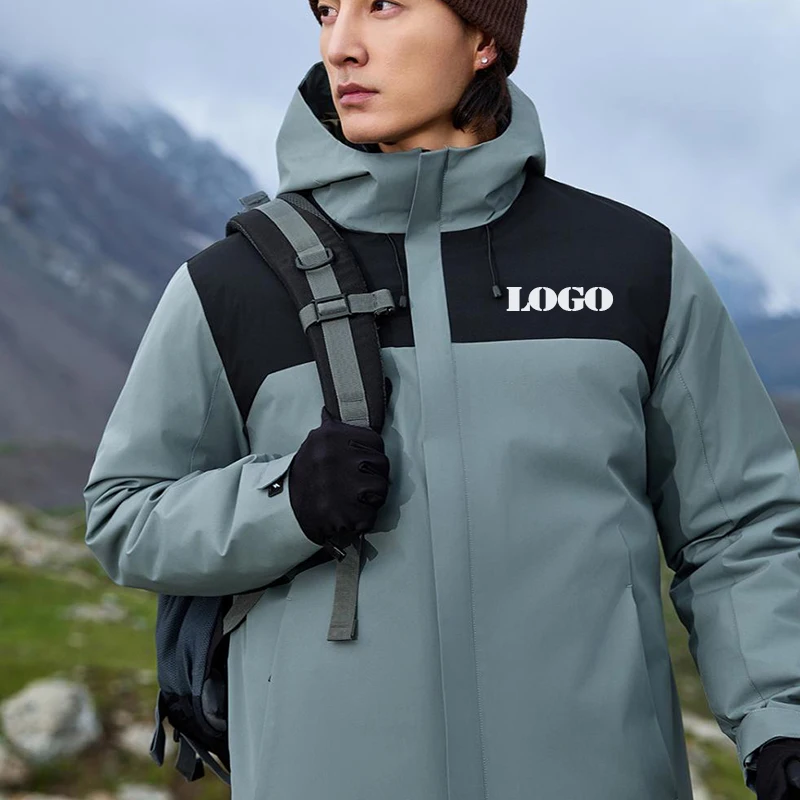 Graphene Heating Winter Jacket, Waterproof Windproof Ski Coat Mountaineering Parka with Down Cotton Insulation Free Custom Logo
